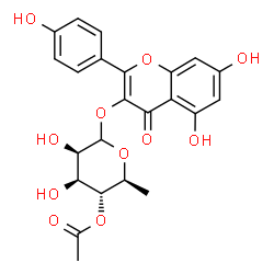 ChemSpider 2D Image | 5,7-Dihydroxy-2-(4-hydroxyphenyl)-4-oxo-4H-chromen-3-yl 4-O-acetyl-6-deoxy-L-mannopyranoside | C23H22O11