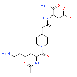 ChemSpider 2D Image | N~2~-{[1-(N~2~-Acetyl-L-lysyl)-4-piperidinyl]acetyl}-L-alpha-asparagine | C19H33N5O6
