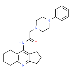 ChemSpider 2D Image | N-(2,3,5,6,7,8-Hexahydro-1H-cyclopenta[b]quinolin-9-yl)-2-(4-phenyl-1-piperazinyl)acetamide | C24H30N4O