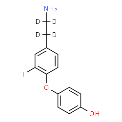 ChemSpider 2D Image | 4-{4-[2-Amino(~2~H_4_)ethyl]-2-iodophenoxy}phenol | C14H10D4INO2