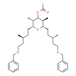 ChemSpider 2D Image | (1R,5S)-3-O-Acetyl-1,5-anhydro-1,5-bis[(3S)-5-(benzyloxy)-3-methylpentyl]-2,4-dideoxy-2,4-dimethyl-L-threo-pentitol | C35H52O5