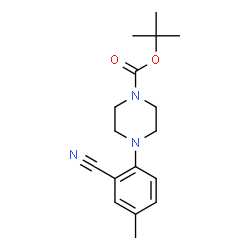 ChemSpider 2D Image | tert-Butyl 4-(2-cyano-4-methylphenyl)piperazine-1-carboxylate | C17H23N3O2