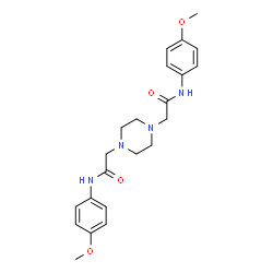 ChemSpider 2D Image | 2,2'-(1,4-Piperazinediyl)bis[N-(4-methoxyphenyl)acetamide] | C22H28N4O4