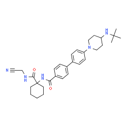 ChemSpider 2D Image | 4'-[4-(tert-butylamino)piperidin-1-yl]-N-{1-[(cyanomethyl)carbamoyl]cyclohexyl}biphenyl-4-carboxamide | C31H41N5O2