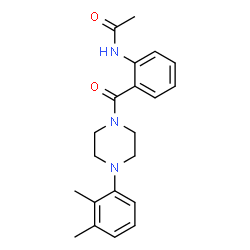 ChemSpider 2D Image | N-(2-{[4-(2,3-Dimethylphenyl)-1-piperazinyl]carbonyl}phenyl)acetamide | C21H25N3O2