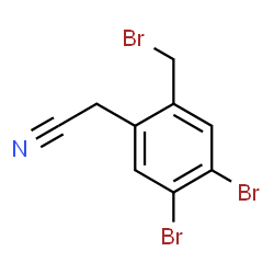 ChemSpider 2D Image | [4,5-Dibromo-2-(bromomethyl)phenyl]acetonitrile | C9H6Br3N