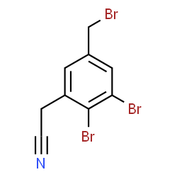 ChemSpider 2D Image | [2,3-Dibromo-5-(bromomethyl)phenyl]acetonitrile | C9H6Br3N
