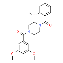 ChemSpider 2D Image | 1-(3,5-dimethoxybenzoyl)-4-(2-methoxybenzoyl)piperazine | C21H24N2O5