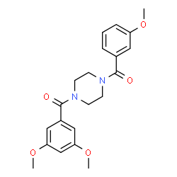 ChemSpider 2D Image | 1-(3,5-dimethoxybenzoyl)-4-(3-methoxybenzoyl)piperazine | C21H24N2O5