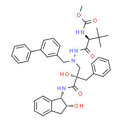 ChemSpider 2D Image | Methyl [(2S)-1-{2-[(2S)-2-benzyl-2-hydroxy-3-{[(1S,2R)-2-hydroxy-2,3-dihydro-1H-inden-1-yl]amino}-3-oxopropyl]-2-(3-biphenylylmethyl)hydrazino}-3,3-dimethyl-1-oxo-2-butanyl]carbamate (non-preferred na
me) | C40H46N4O6