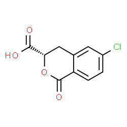 ChemSpider 2D Image | (3S)-6-Chloro-1-oxo-3,4-dihydro-1H-isochromene-3-carboxylic acid | C10H7ClO4