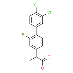 ChemSpider 2D Image | 2-(3',4'-Dichloro-2-fluoro-4-biphenylyl)propanoic acid | C15H11Cl2FO2