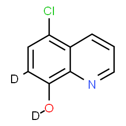 ChemSpider 2D Image | 5-Chloro-8-(7-~2~H)quinolin(~2~H)ol | C9H4D2ClNO