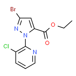 ChemSpider 2D Image | Ethyl 3-bromo-1-(3-chloro-2-pyridinyl)-1H-pyrazole-5-carboxylate | C11H9BrClN3O2