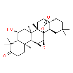 ChemSpider 2D Image | (6beta,11alpha,12alpha,17alpha)-6-Hydroxy-11,12:13,28-diepoxyoleanane-3,28-dione | C30H44O5