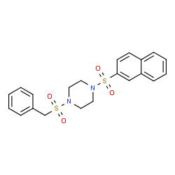 ChemSpider 2D Image | 1-(Benzylsulfonyl)-4-(2-naphthylsulfonyl)piperazine | C21H22N2O4S2