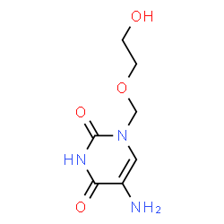 ChemSpider 2D Image | 5-Amino-1-(2-hydroxy-ethoxymethyl)-; 1H-pyrimidine-2,4-dione | C7H11N3O4