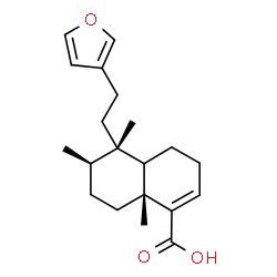 ChemSpider 2D Image | (5S,6R,8aR)-5-[2-(3-Furyl)ethyl]-5,6,8a-trimethyl-3,4,4a,5,6,7,8,8a-octahydro-1-naphthalenecarboxylic acid | C20H28O3