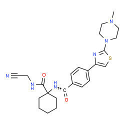 ChemSpider 2D Image | N-{1-[(Cyanomethyl)carbamoyl]cyclohexyl}-4-[2-(4-methyl-1-piperazinyl)-1,3-thiazol-4-yl](~14~C)benzamide | C2314CH30N6O2S