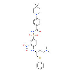 ChemSpider 2D Image | N-[(4-{[(2S)-4-(Dimethylamino)-1-(phenylsulfanyl)-2-butanyl]amino}-3-nitrophenyl)sulfonyl]-4-(4,4-dimethyl-1-piperidinyl)benzamide | C32H41N5O5S2