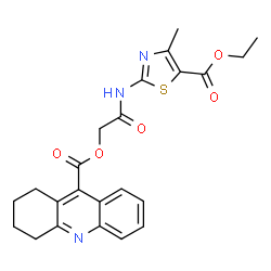 ChemSpider 2D Image | 2-{[5-(Ethoxycarbonyl)-4-methyl-1,3-thiazol-2-yl]amino}-2-oxoethyl 1,2,3,4-tetrahydro-9-acridinecarboxylate | C23H23N3O5S