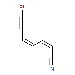 ChemSpider 2D Image | (2Z,4Z)-7-Bromo-2,4-heptadien-6-ynenitrile | C7H4BrN