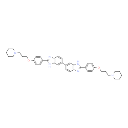 ChemSpider 2D Image | 2,2'-Bis{4-[3-(1-piperidinyl)propoxy]phenyl}-3H,3'H-5,5'-bibenzimidazole | C42H48N6O2