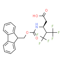 ChemSpider 2D Image | (3S)-3-{[(9H-Fluoren-9-ylmethoxy)carbonyl]amino}-5,5,5-trifluoro-4-(trifluoromethyl)pentanoic acid | C21H17F6NO4