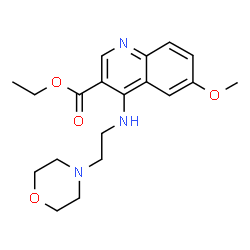 ChemSpider 2D Image | Ethyl 6-methoxy-4-{[2-(4-morpholinyl)ethyl]amino}-3-quinolinecarboxylate | C19H25N3O4