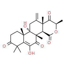 ChemSpider 2D Image | (2R,4aR,4bS,10aS,10bS,12aR)-6,10b-Dihydroxy-2,4b,7,7,10a,12a-hexamethyl-12-methylene-4a,9,10,10a,10b,11,12,12a-octahydro-2H-naphtho[1,2-h]isochromene-1,4,5,8(4bH,7H)-tetrone | C24H30O7