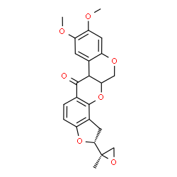 ChemSpider 2D Image | (2R)-8,9-Dimethoxy-2-[(2R)-2-methyl-2-oxiranyl]-1,2,12,12a-tetrahydrochromeno[3,4-b]furo[2,3-h]chromen-6(6aH)-one | C23H22O7
