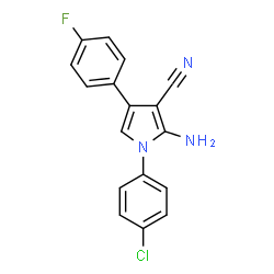 ChemSpider 2D Image | 2-Amino-1-(4-chlorophenyl)-4-(4-fluorophenyl)-1H-pyrrole-3-carbonitrile | C17H11ClFN3