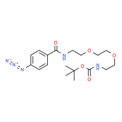 ChemSpider 2D Image | 2-Methyl-2-propanyl [2-(2-{2-[(4-azidobenzoyl)amino]ethoxy}ethoxy)ethyl]carbamate | C18H27N5O5