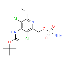 ChemSpider 2D Image | 2-Methyl-2-propanyl {3,5-dichloro-2-methoxy-6-[(sulfamoyloxy)methyl]-4-pyridinyl}carbamate | C12H17Cl2N3O6S
