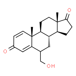 ChemSpider 2D Image | 6-(Hydroxymethyl)androsta-1,4-diene-3,17-dione | C20H26O3