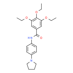 ChemSpider 2D Image | 3,4,5-Triethoxy-N-[4-(1-pyrrolidinyl)phenyl]benzamide | C23H30N2O4