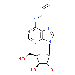 ChemSpider 2D Image | N-Allyl-9-[(2xi)-beta-D-threo-pentofuranosyl]-9H-purin-6-amine | C13H17N5O4