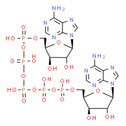 ChemSpider 2D Image | bis[[[(2R,3R,5R)-5-(6-aminopurin-9-yl)-3,4-dihydroxy-tetrahydrofuran-2-yl]methoxy-hydroxy-phosphoryl]oxy-hydroxy-phosphoryl] hydrogen phosphate | C20H29N10O22P5