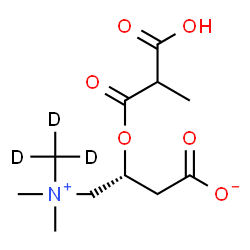 ChemSpider 2D Image | (3R)-3-[(2-Carboxypropanoyl)oxy]-4-{dimethyl[(~2~H_3_)methyl]ammonio}butanoate | C11H16D3NO6