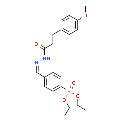 ChemSpider 2D Image | Diethyl {4-[(Z)-{[3-(4-methoxyphenyl)propanoyl]hydrazono}methyl]phenyl}phosphonate | C21H27N2O5P