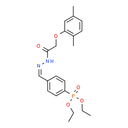 ChemSpider 2D Image | Diethyl {4-[(Z)-{[(2,5-dimethylphenoxy)acetyl]hydrazono}methyl]phenyl}phosphonate | C21H27N2O5P