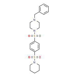 ChemSpider 2D Image | 1-Benzyl-4-{[4-(1-piperidinylsulfonyl)phenyl]sulfonyl}piperazine | C22H29N3O4S2