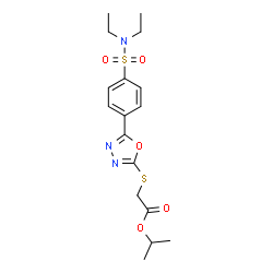 ChemSpider 2D Image | Isopropyl ({5-[4-(diethylsulfamoyl)phenyl]-1,3,4-oxadiazol-2-yl}sulfanyl)acetate | C17H23N3O5S2