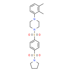 ChemSpider 2D Image | 1-(2,3-Dimethylphenyl)-4-{[4-(1-pyrrolidinylsulfonyl)phenyl]sulfonyl}piperazine | C22H29N3O4S2