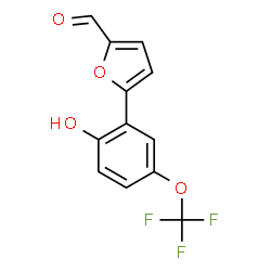 ChemSpider 2D Image | 5-[2-Hydroxy-5-(trifluoromethoxy)phenyl]-2-furaldehyde | C12H7F3O4