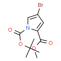 ChemSpider 2D Image | 1-(tert-Butyl) 2-methyl 4-bromo-1H-pyrrole-1,2-dicarboxylate | C11H14BrNO4