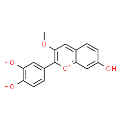 ChemSpider 2D Image | 2-(3,4-Dihydroxyphenyl)-7-hydroxy-3-methoxychromenium | C16H13O5