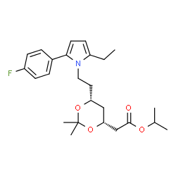 ChemSpider 2D Image | Isopropyl [(4R,6R)-6-{2-[2-ethyl-5-(4-fluorophenyl)-1H-pyrrol-1-yl]ethyl}-2,2-dimethyl-1,3-dioxan-4-yl]acetate | C25H34FNO4