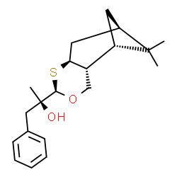 ChemSpider 2D Image | (2R)-2-[(1S,2R,5R,7S,9R)-10,10-Dimethyl-4-oxa-6-thiatricyclo[7.1.1.0~2,7~]undec-5-yl]-1-phenyl-2-propanol | C20H28O2S