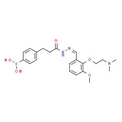 ChemSpider 2D Image | (4-{3-[(2Z)-2-{2-[2-(Dimethylamino)ethoxy]-3-methoxybenzylidene}hydrazino]-3-oxopropyl}phenyl)boronic acid | C21H28BN3O5